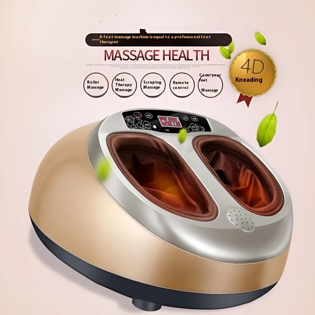 Infrared electric foot massager with wireless remote in Champagne Gold, 45x37x26cm