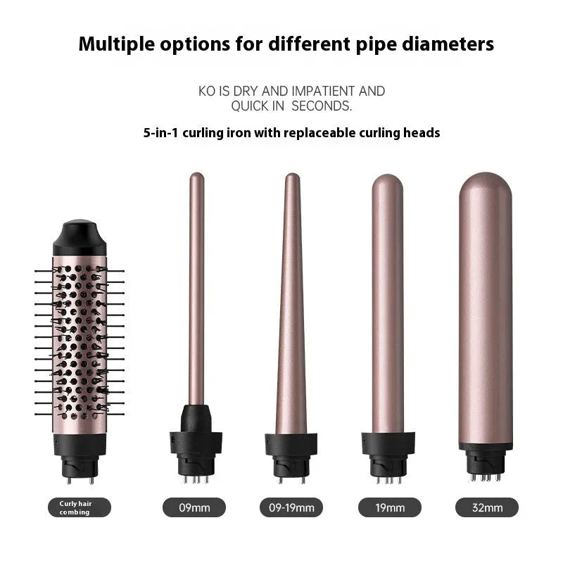 Automatic large wave hair curler in rose gold or black with international voltage compatibility
