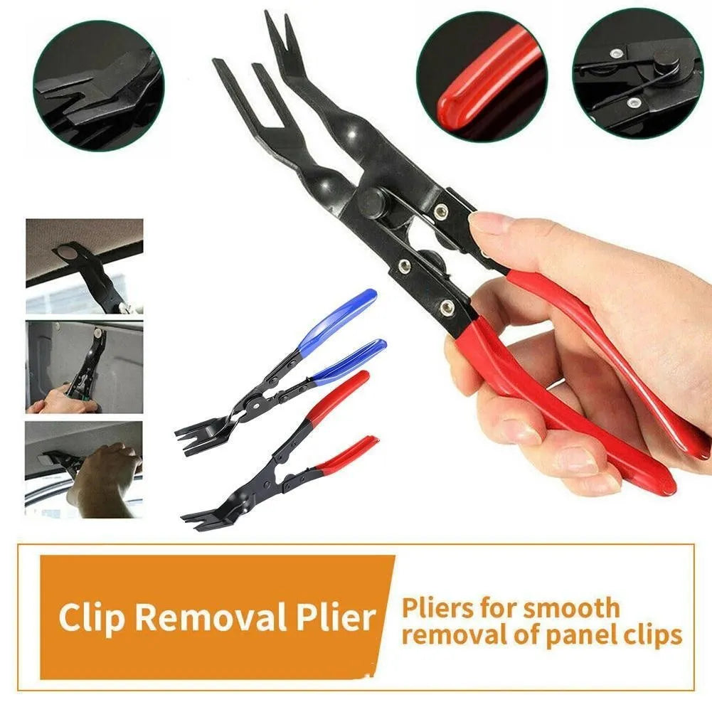 Blue steel car interior clamp and door panel removal pliers showing 240mm length