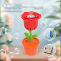 Automatic plastic bubble machine in red rose design for children aged 7-14, 19x13x28.5cm