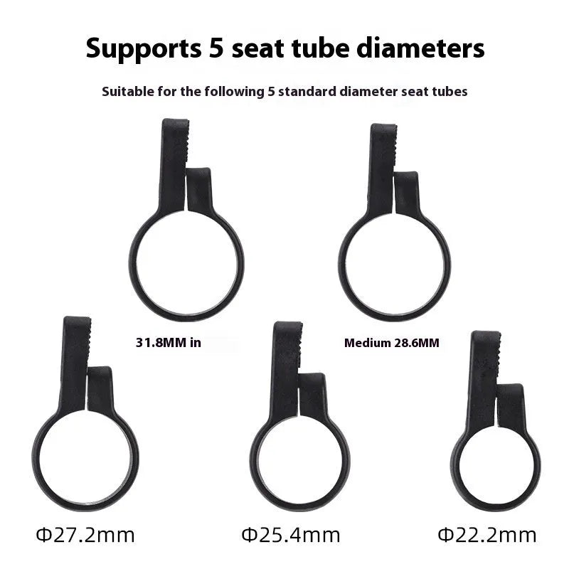 Red plastic bicycle anti-theft taillight bracket with integrated seat post reflector for cycling safety