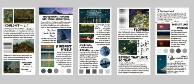 Pack of 20 paper landscape painting stickers measuring 60 by 120 millimetres.