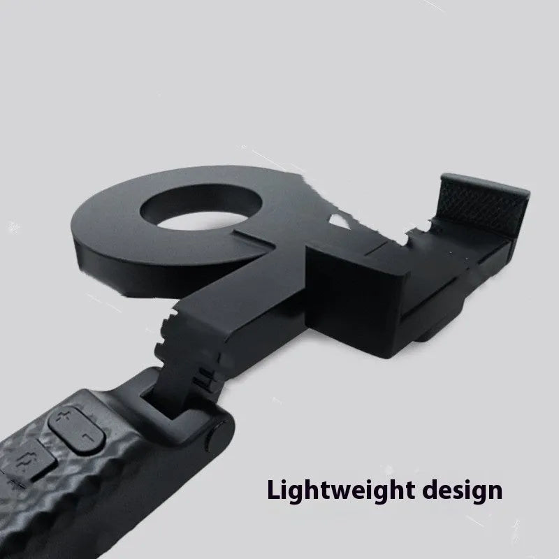 Black handheld LED fill light for phone photography with USB charging port