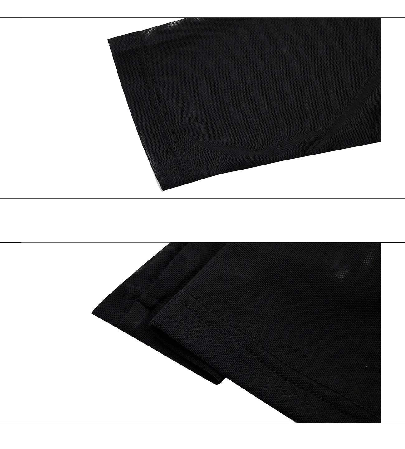 Slim fit long sleeve mesh shirt in black or white with ice-feel polyester and spandex fabric