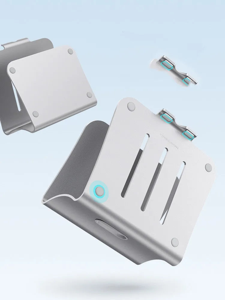 Aluminium alloy rotary-style notebook cooling bracket in grey or silver