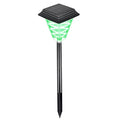 TS-S5103 solar garden light with 12 LED bulbs showing multiple colour options including white, green, red, and flame effects