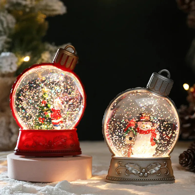 LED Christmas decoration with flame effect in snowman, angel, child tree or old man design
