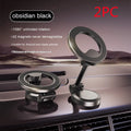 All-metal magnetic car phone mount in Qian colour, shown folded and unfolded on a car dashboard.