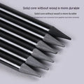 Set of nine graphite and carbonised drawing pencils in wooden casings on a suction card.