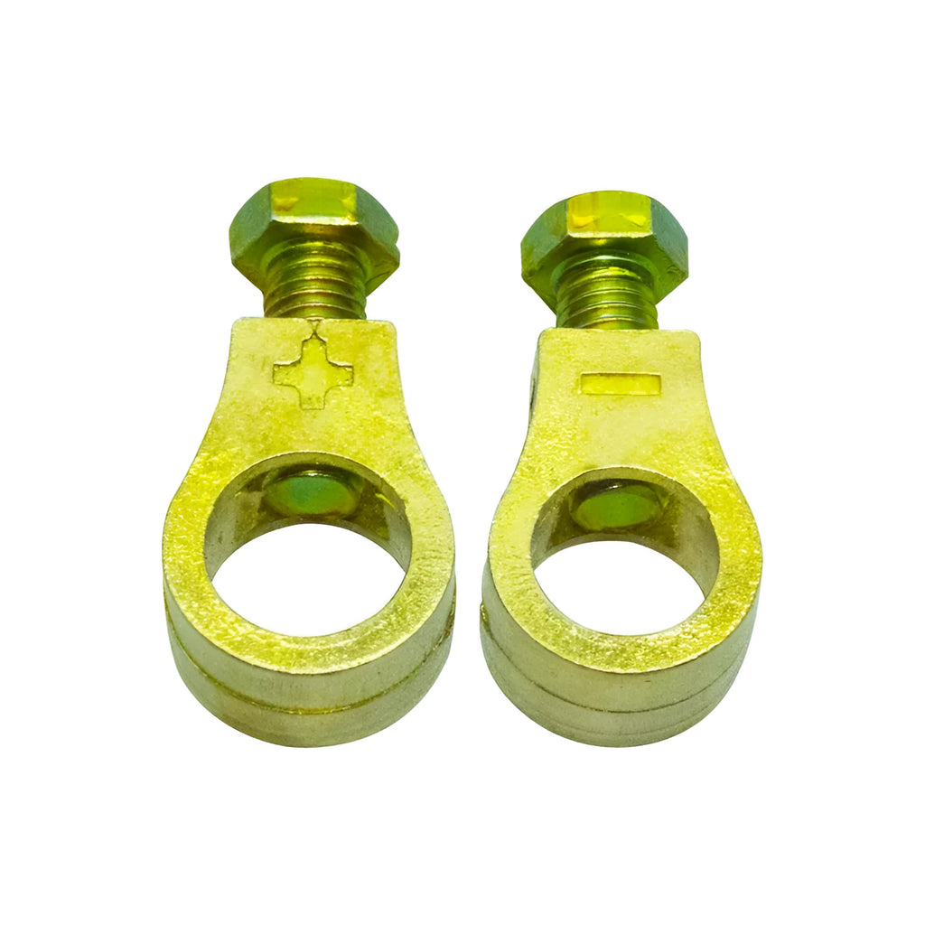 Copper automotive battery terminal clamp with patented connection design