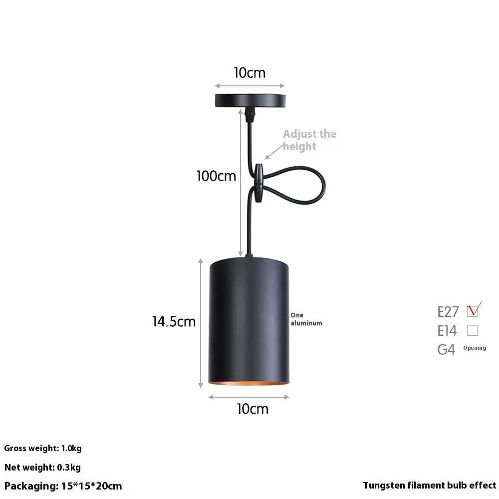 Creative simple retro iron art chandelier in D8053 matte black finish