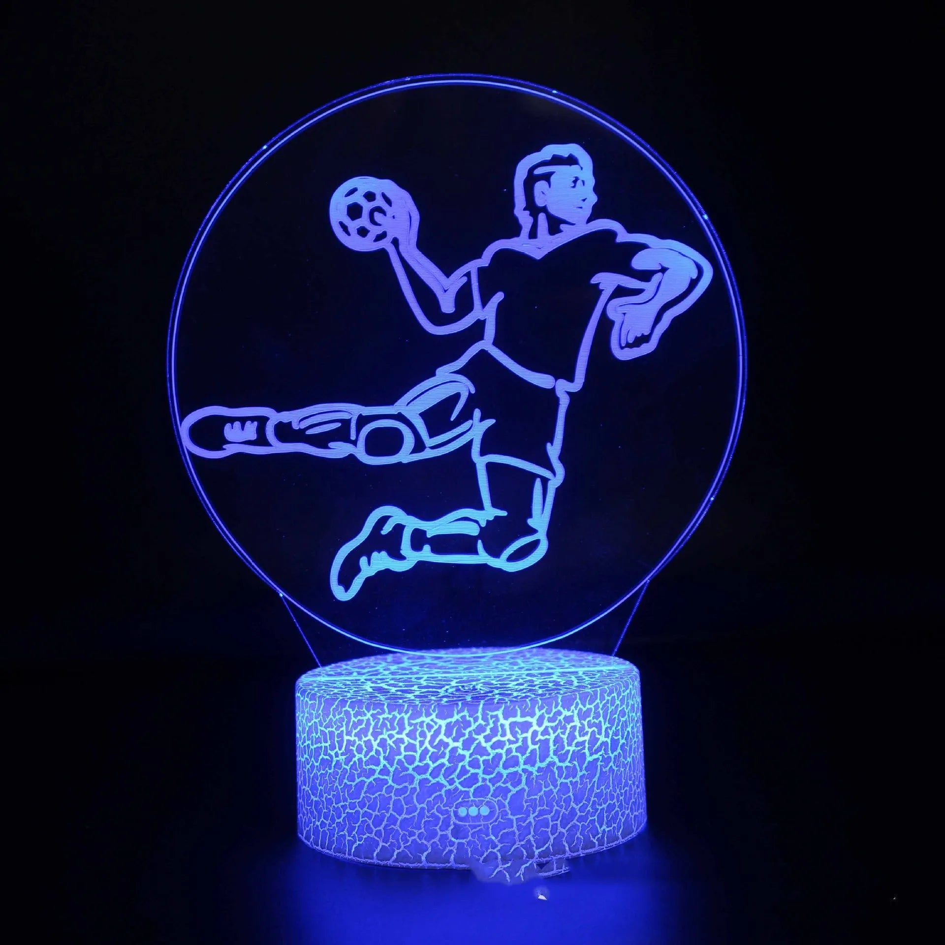 Sports Competitive Series 3D night light with cracked base, colourful LED illumination, and remote control