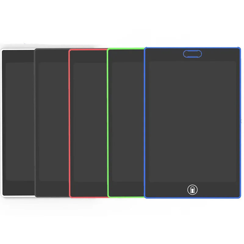 LCD sketchpad tablet with 8.5 inch screen, special writing pen, and ABS frame on a desk