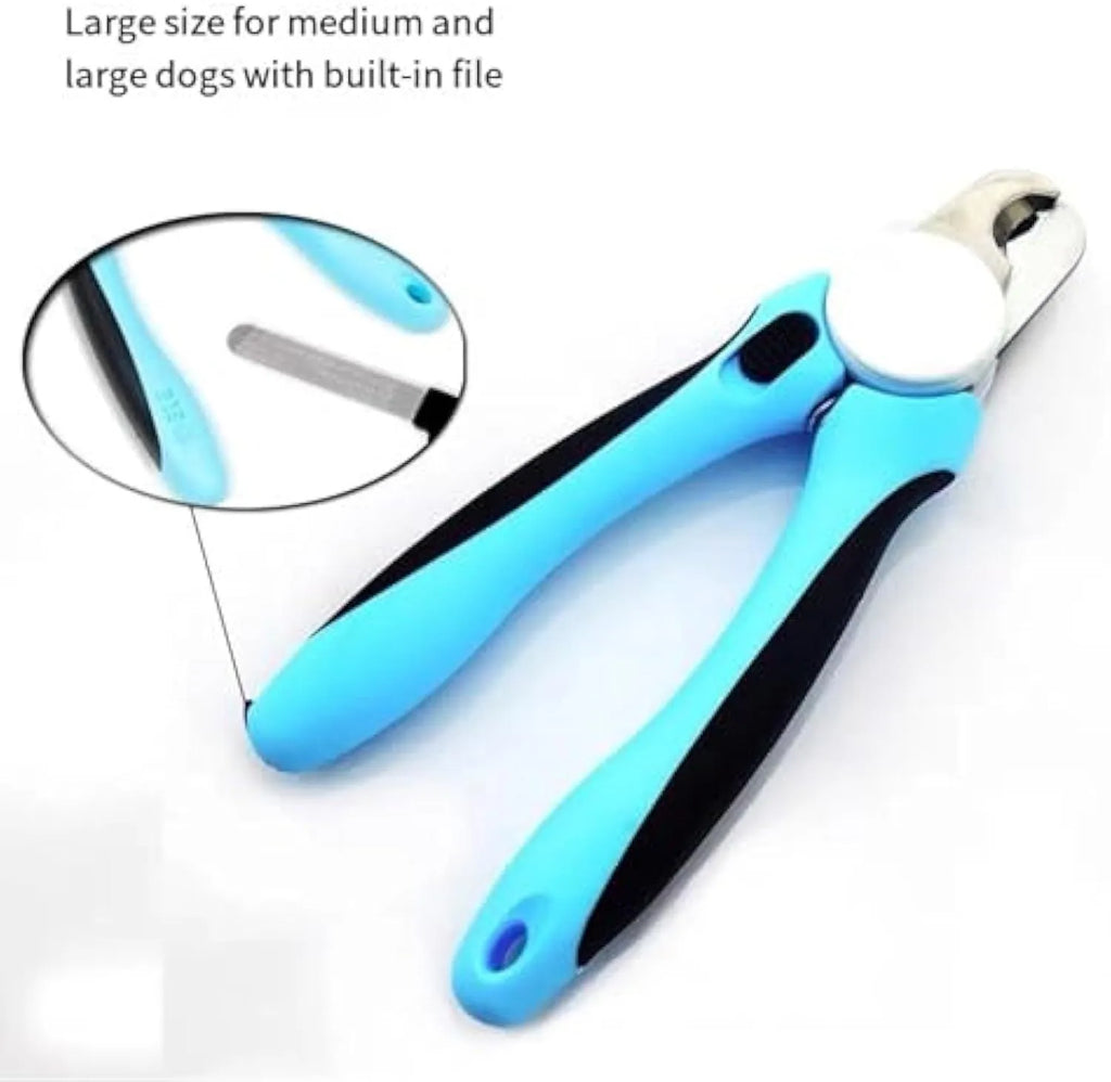 Blue heavy duty dog nail clippers with safety guard for large dogs thick nails measuring 16.8cm