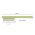 Green and white stainless steel cat combs with rounded teeth for gentle pet grooming