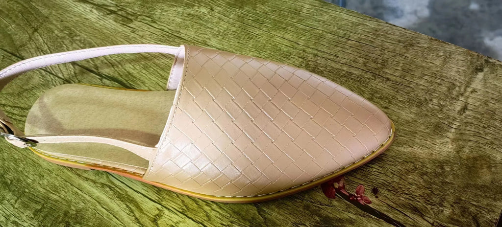 European style pointed-toe flat sandals with buckle closure in various colours