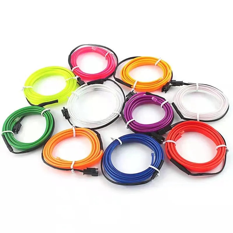 6-metre USB car ambient LED light cable for vehicle interior installation in ten colour options