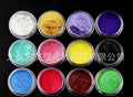 12pc mica pigment powder eye shadow set in clear jars for eyes lips and nail art