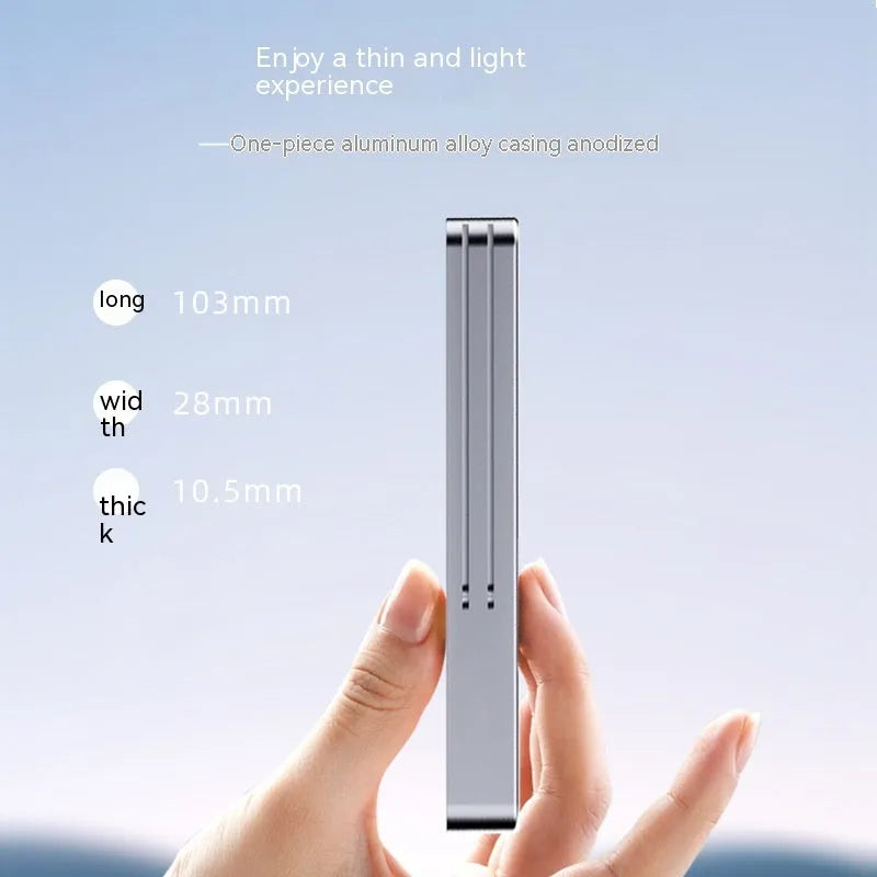 Dark grey all aluminium alloy M.2 external SSD enclosure with USB C cable