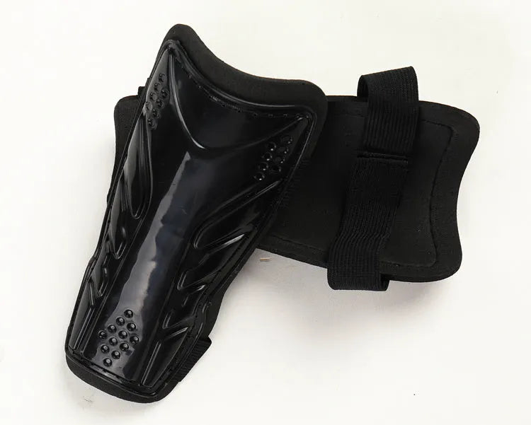 Football legging with single bandage leg guard in blue colour showing PP+EVA construction