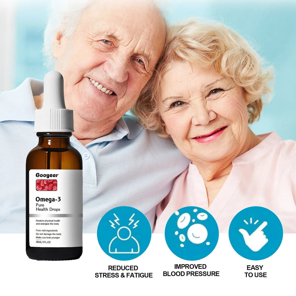 30ml glass bottle of Shu Health Care Drops liquid supplement with an integrated dropper for precise dosing.