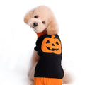 Pet Halloween dog knitted pumpkin sweater acrylic pullover orange black pumpkin colour