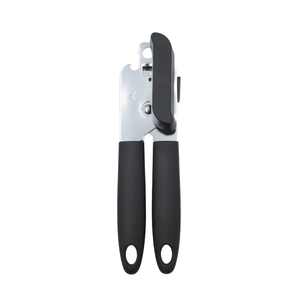 Strong stainless steel can opener and bottle opener 18.5cm black kitchen tool