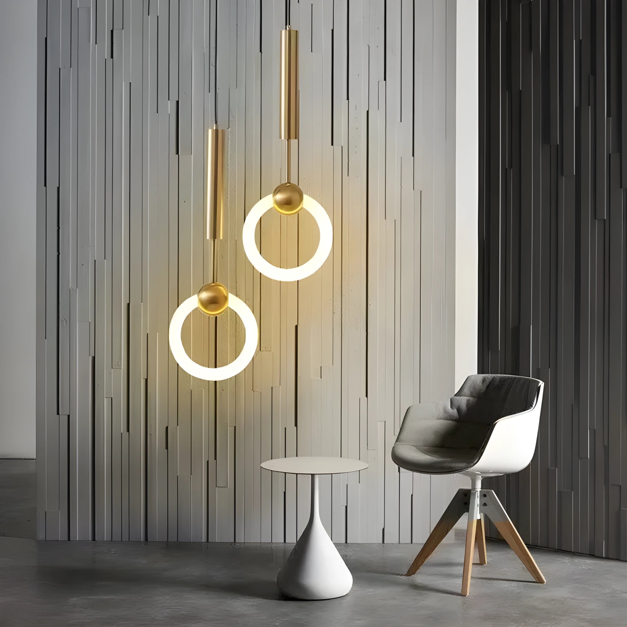 Minimalist Nordic U-shaped bedroom chandelier pendant light.