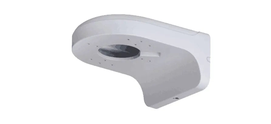 White aluminum alloy wall mounted camera bracket with painted finish for indoor outdoor security cameras