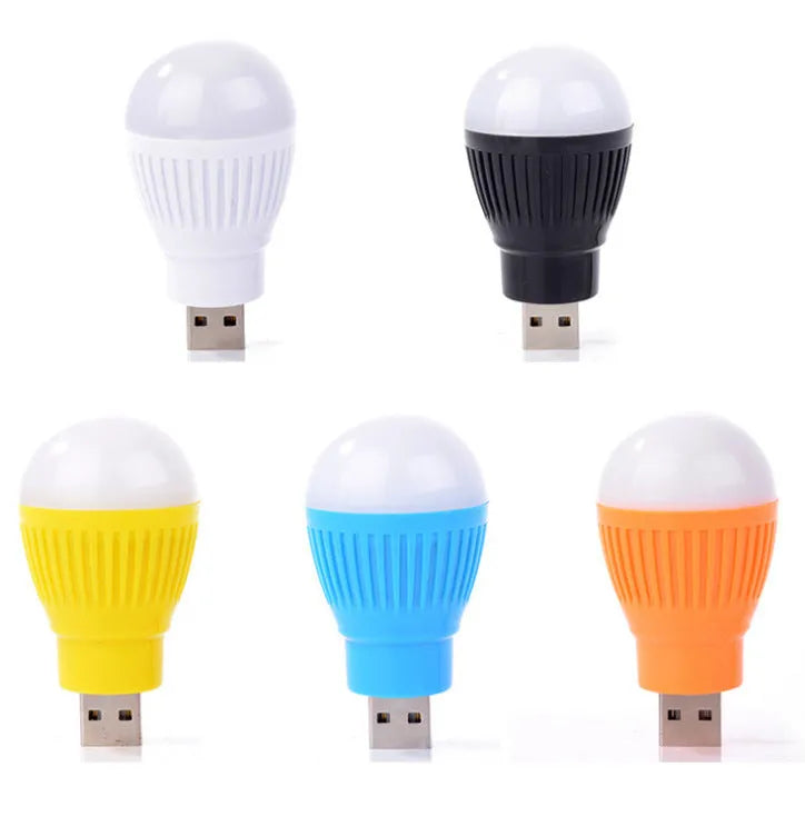 Mini USB night light with ABS shade and metal lamp holder, 20x40x55mm, 5V USB plug-in, random colour