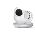 Black and white wireless Bluetooth sports earphones with bilateral stereo design