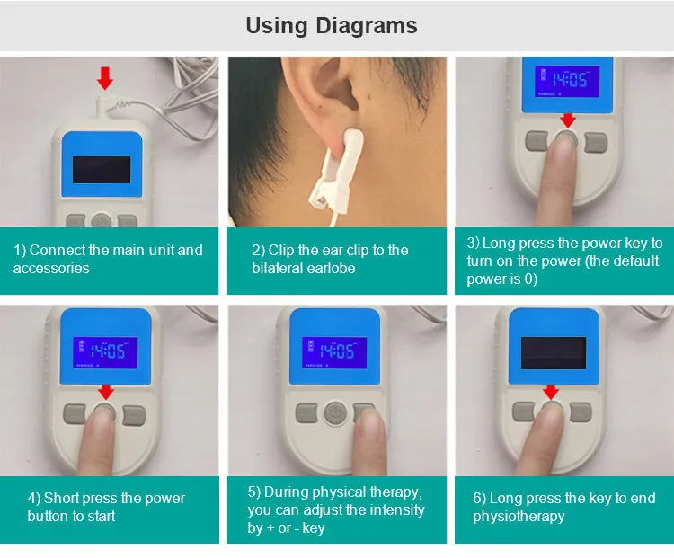 White low frequency pulse therapy instrument for insomnia relief with USB power connection