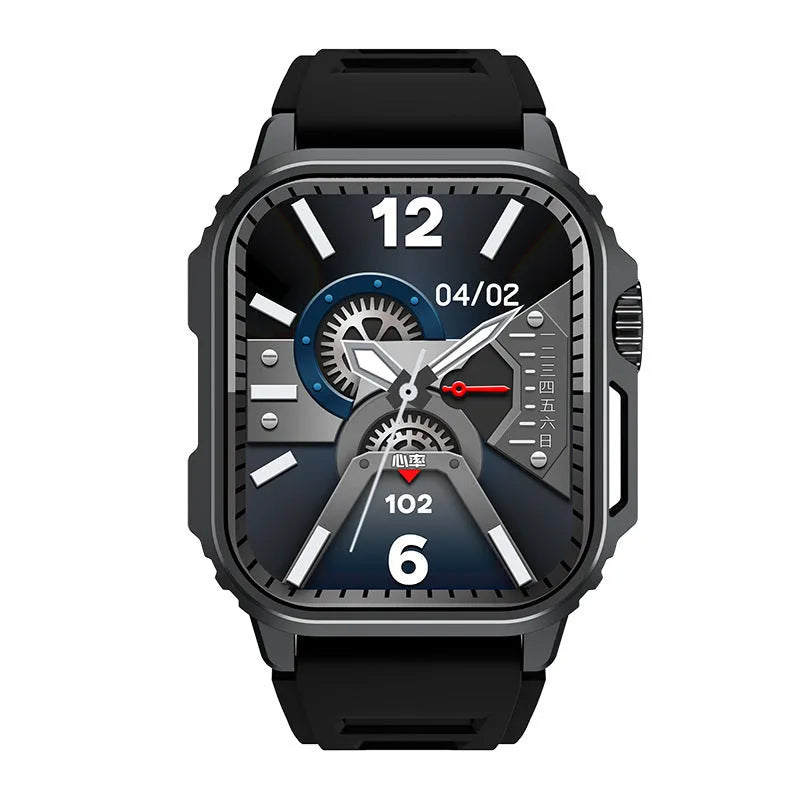 TW11 smart watch with heart rate monitoring and Bluetooth calling, black sports strap