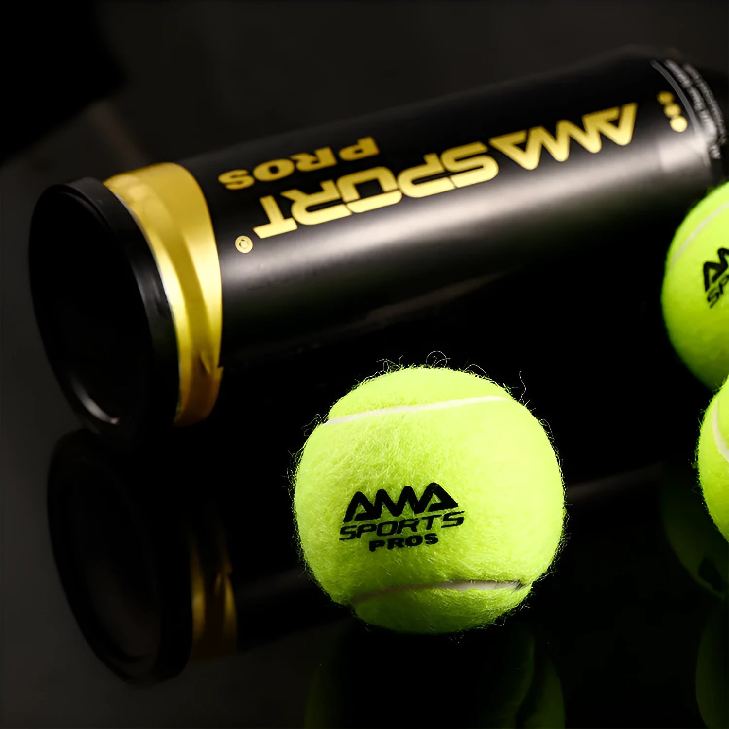 Three cage plate tennis training balls in Cricket-PRO colours showing high elasticity construction for court practice