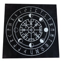 Tarot cards spread on a non-slip flannel tablecloth measuring 49x49cm, with a choice of black, green, silver, or check backs