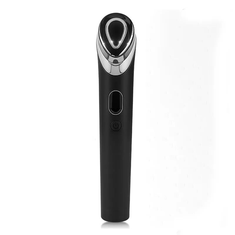 Black eye massager with 7 colour LED lights including red and blue therapy modes