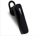 M163 black and white car Bluetooth headset for hands-free calls and music with selfie control.