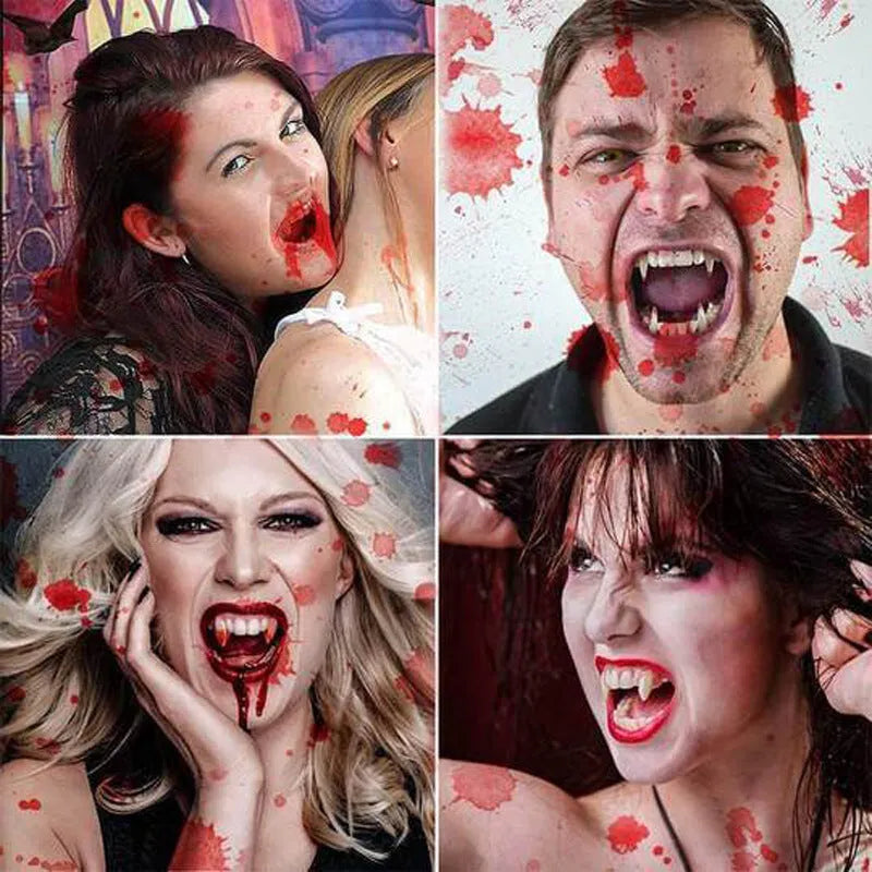 Halloween cosplay retractable vampire teeth plastic fangs average size boxed colour