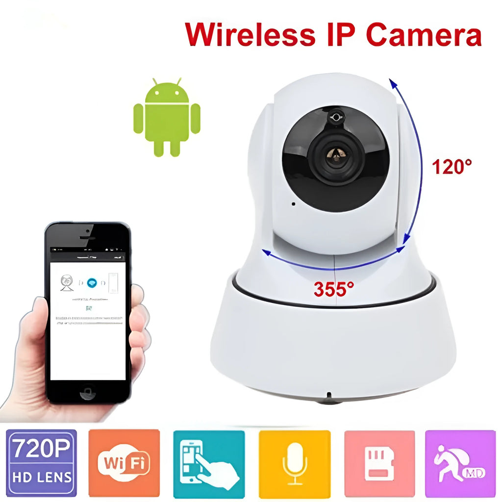 White wireless network camera 720P HD WiFi indoor security with 10m night vision and IR-CUT