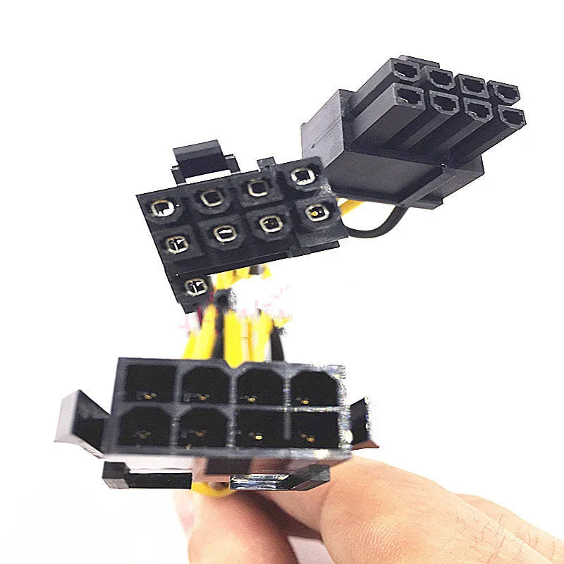 Graphics card power adapter cable with 8-pin female to dual 8-pin male connectors and 21cm oxygen-free copper wiring