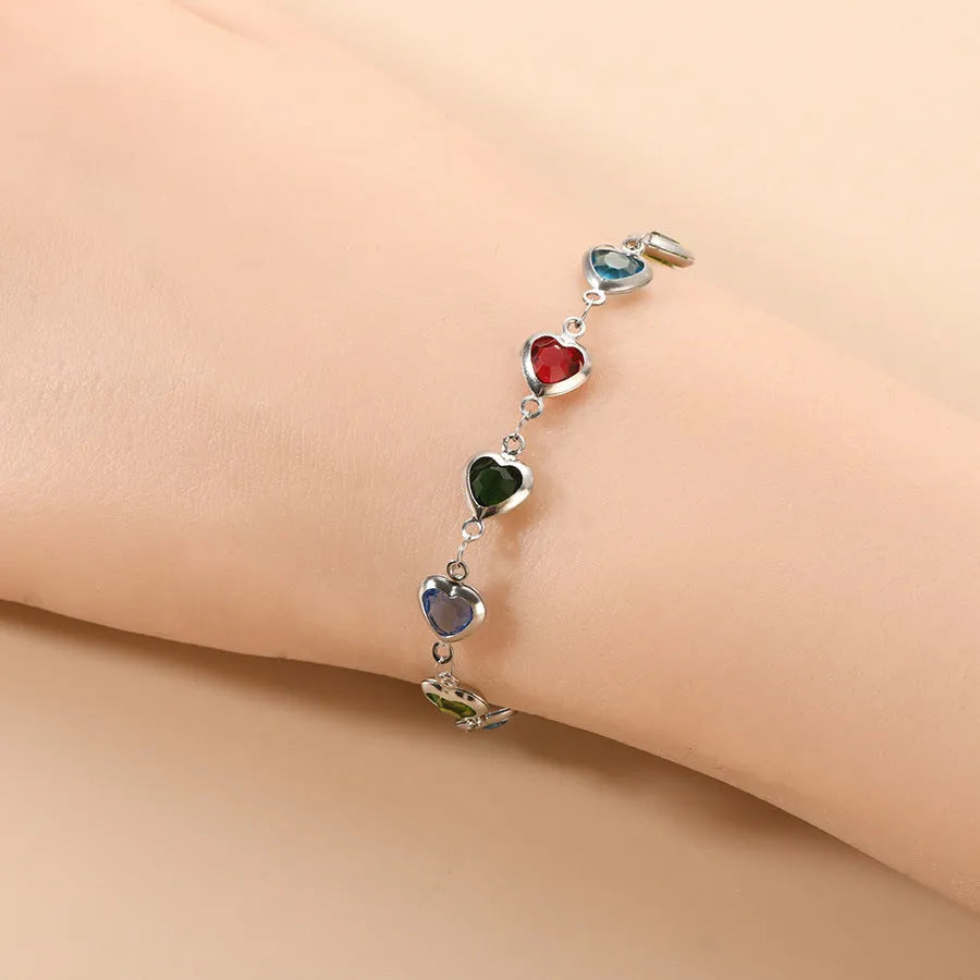 Devil's Eye geometric heart bracelet in stainless steel showing colourful electroplated finish