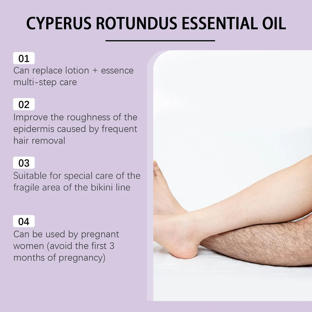60ml bottle of hair removal treatment oil with aconite, mint and lemon extracts