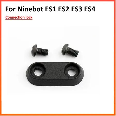 Black aluminium riser fixing latch for Ninebot ES electric scooter with two mounting screws