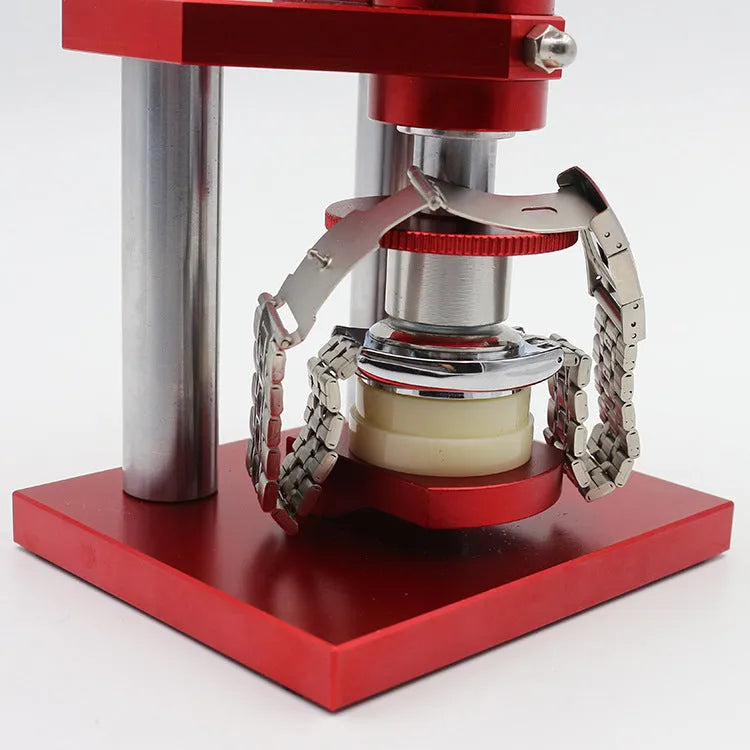 Watch spiral cap presser repair tool with set of 20 plastic moulds for back cover pressing