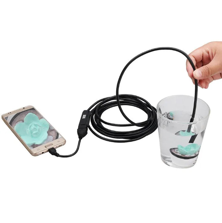 OWSOO USB endoscope camera with flexible tube, 6 LEDs, and attachments including hook and magnet