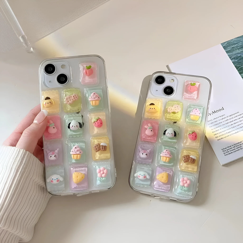 Creative adhesive candy TPU phone case with three-dimensional candy design for iPhone