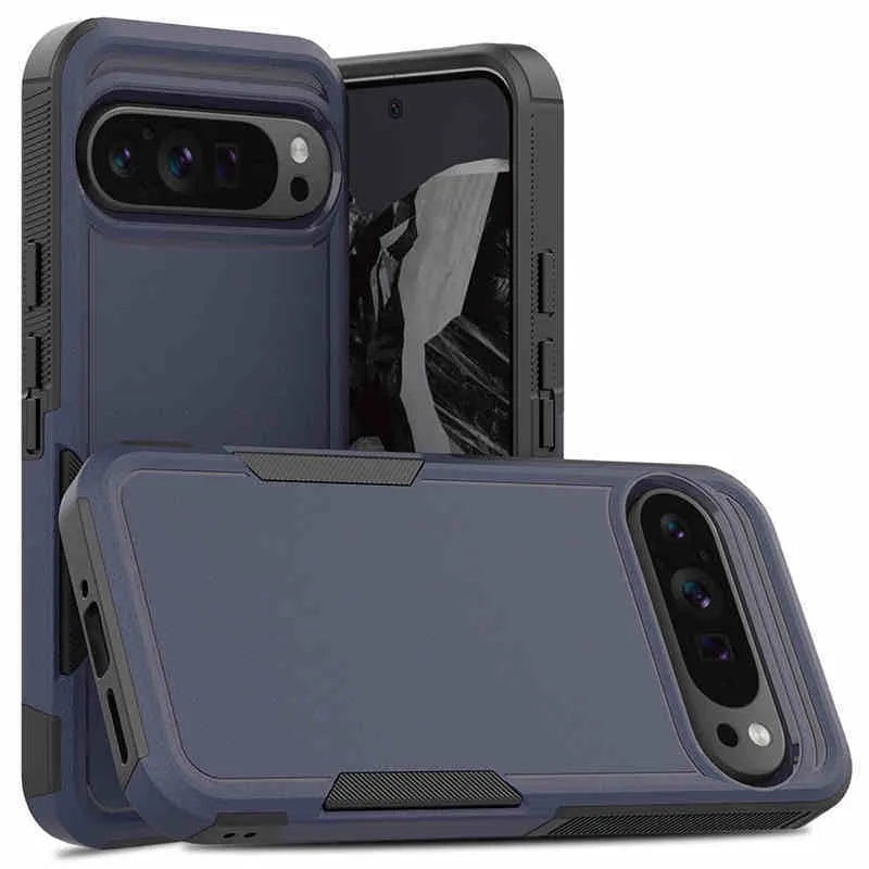 Two-in-one dual-layer TPU and PC phone case for Google Pixel 9 showing Army Green colour with drop protection