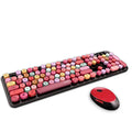Wireless keyboard and mouse set with colour lipstick design multimedia keys and USB receiver