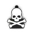 Halloween skeleton skull shaped USB flash drive on a keychain, showing PVC shell in a selected style.