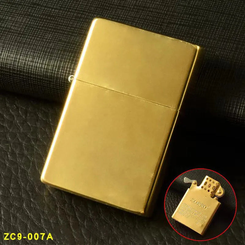 Bright chrome plate windproof metal kerosene lighter with modern simple design